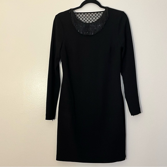 Diane Von Furstenberg | Margherita beaded little black mini dress Women’s size 2 - Picture 6 of 13